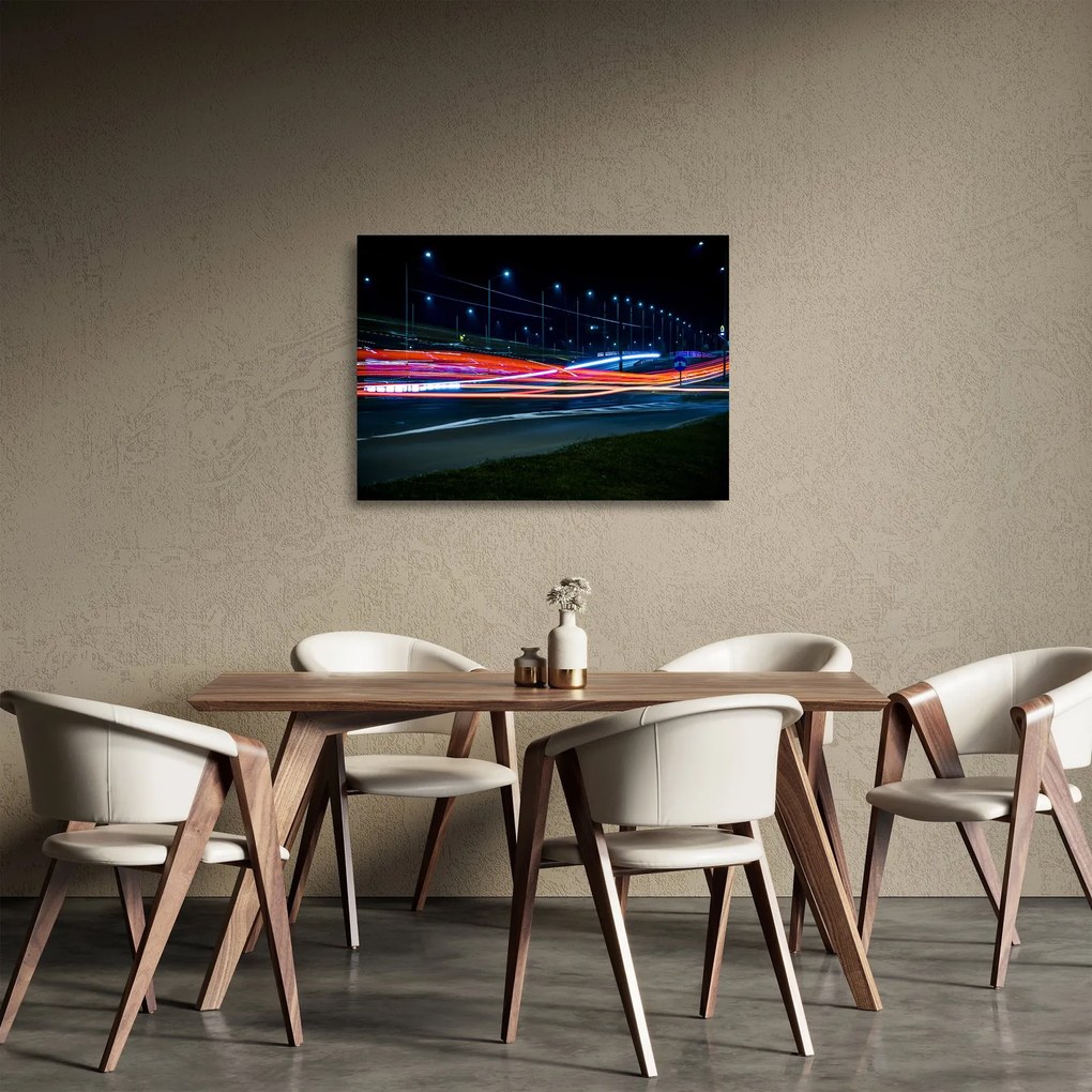 Éjszakai város képe (üvegen) (70x50 cm)