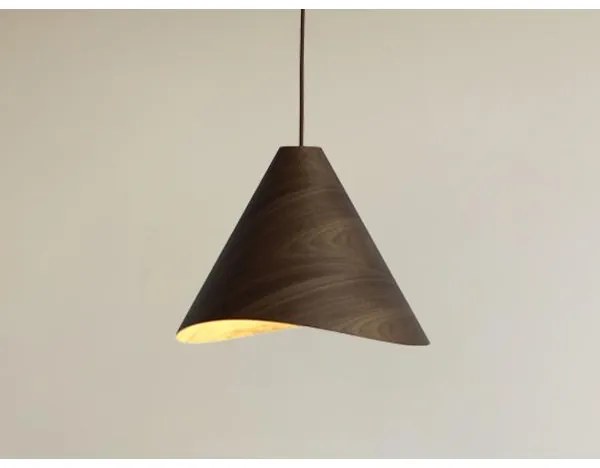 Tömörfa függeszték zsinóron 1xE27/60W/230V átm. 33 cm dió/kaucsukfa