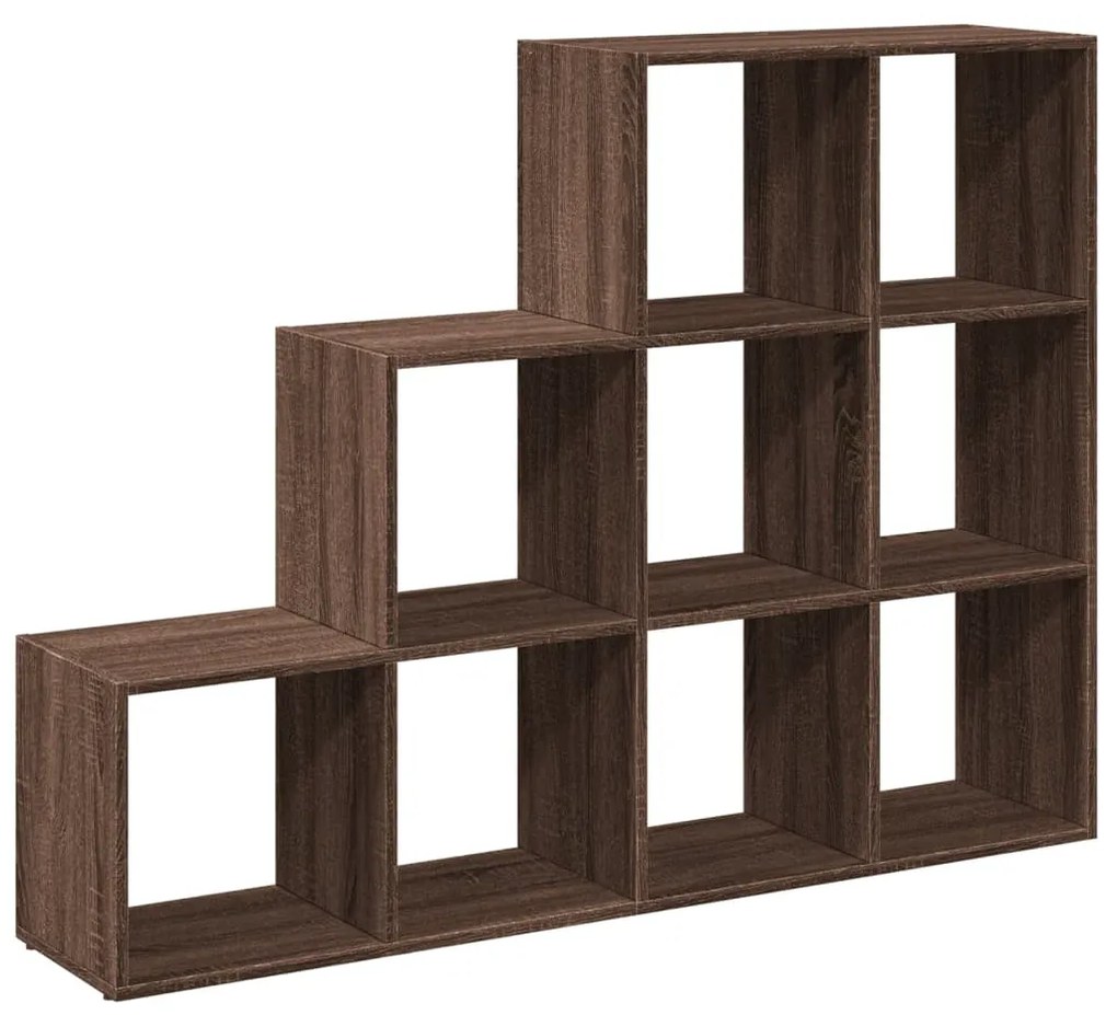 3 szintes barna fa elválasztó könyvespolc 137,5 x 29 x 103,5 cm