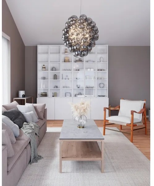 ByRydens 4202230-4500 - DELUXE zsinóros csillár 4xE14/5W/230V szürke/füstszínű