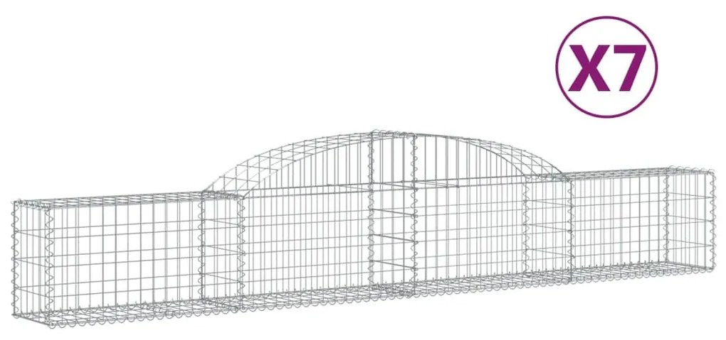 7 db íves horganyzott vas gabion kosár 300x30x40/60 cm
