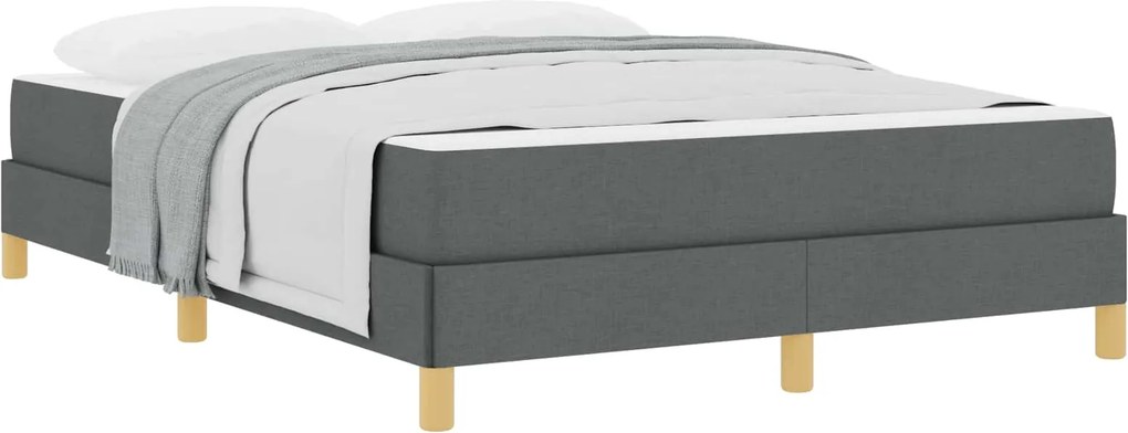 vidaXL Boxrugós ágy matracmal Sötétszürke 140 x 190 cm szövet