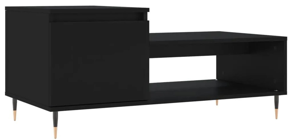 Fekete szerelt fa dohányzóasztal 100 x 50 x 45 cm
