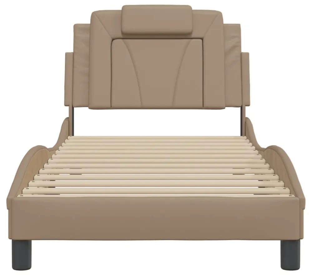 cappuccino színű műbőr ágykeret Viana matrac nélkül 80 x 200 cm