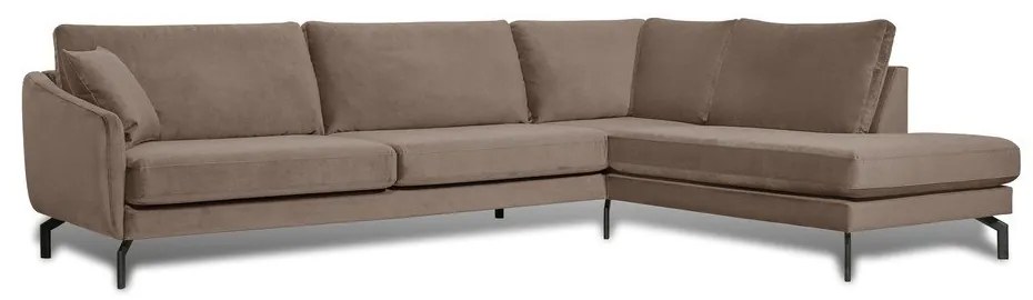 Magic barnásbézs bársony sarokkanapé, jobb oldali - Scandic