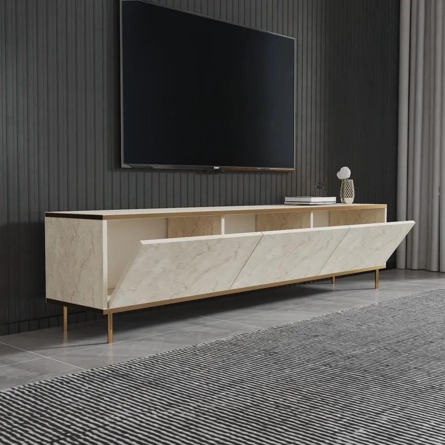 TV szekrény Imaj - Travertine, Gold
