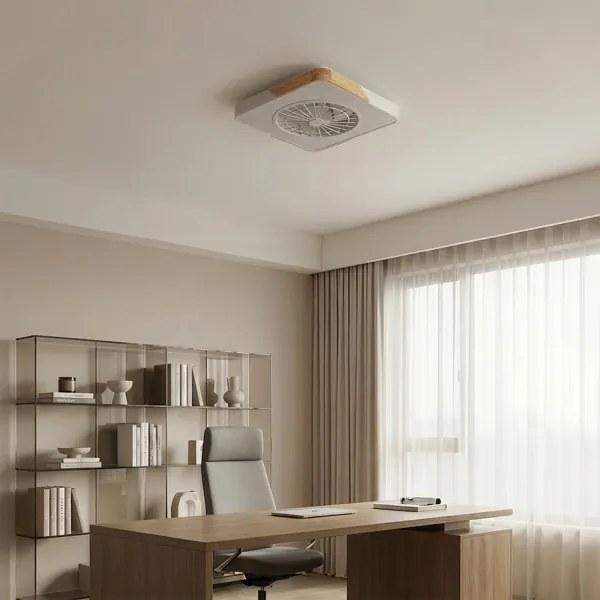 Brilagi - Dimmelhető LED világítótest ventilátorral LED/38W/230V 50 cm fehér/tölgy + távirányító