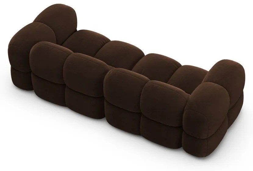 Sötétbarna bársony kanapé 250 cm Loretto – Cosmopolitan Design