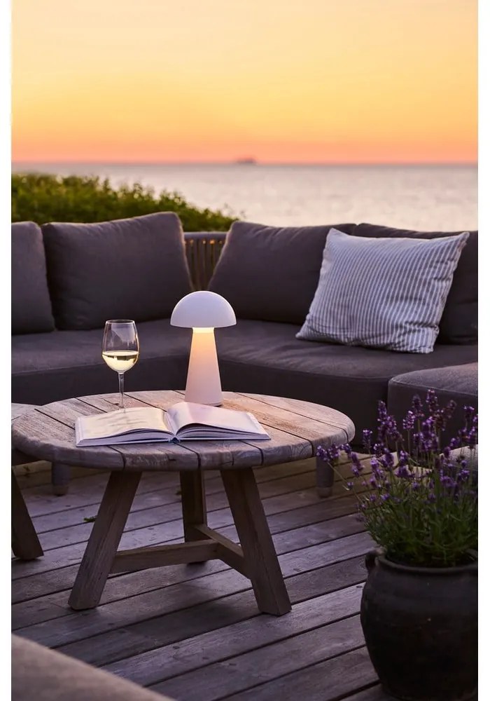 Fehér kültéri asztali lámpa USB-vel Sam – Sirius