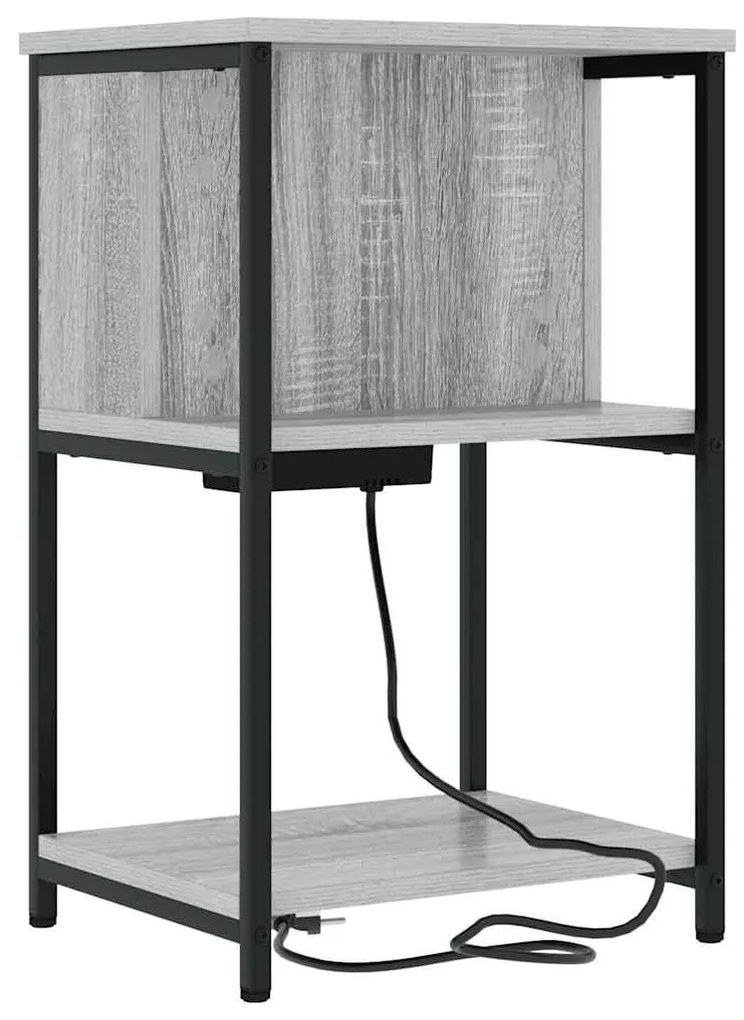 Éjjeliszekrény 2 pcs Szürke sonoma 38 x 31 x 61 cm Faanyag