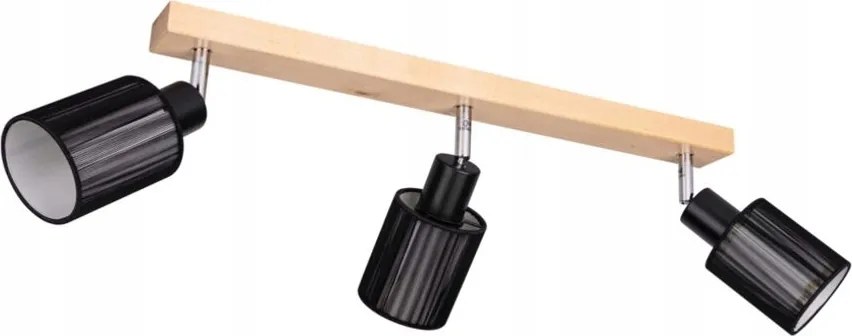 Led Mennyezeti Lámpa Plafon Fából Spot Sín 3x E14 Állítható Nyír