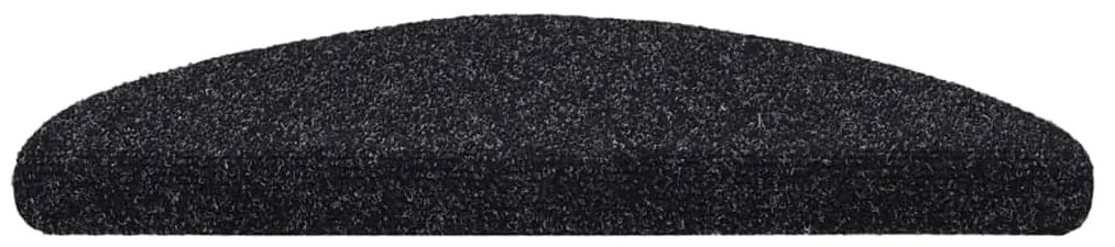 10 db öntapadós lépcsőszőnyeg 56 x 17 x 3 cm fekete félkör alakú