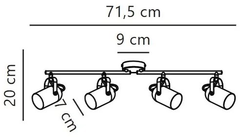 Nordlux - Spotlámpa LOTUS 4xE14/40W/230V