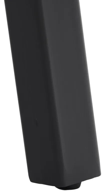 Masă de sufragerie de culoare stejar 140x80 cm, blat MDF, decor melaminat stejar, cadru metalic, lac negru