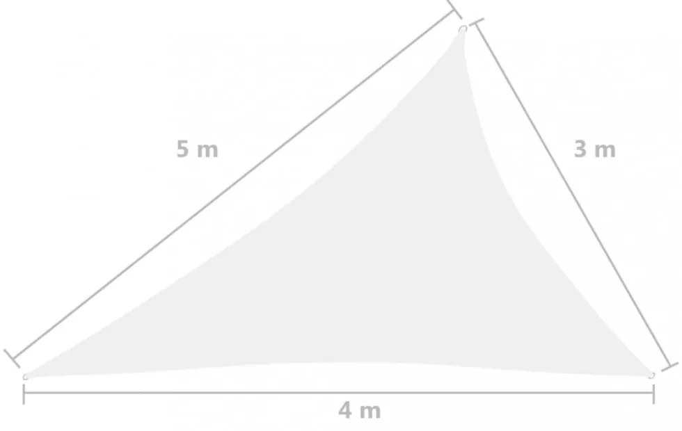 fehér háromszögű oxford-szövet napvitorla 3 x 4 x 5 m