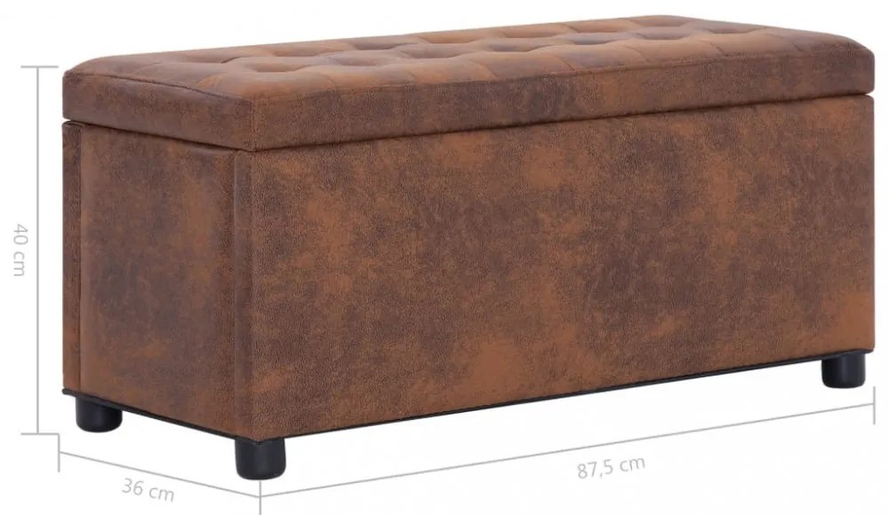 barna művelúr tárolózsámoly 87,5 cm