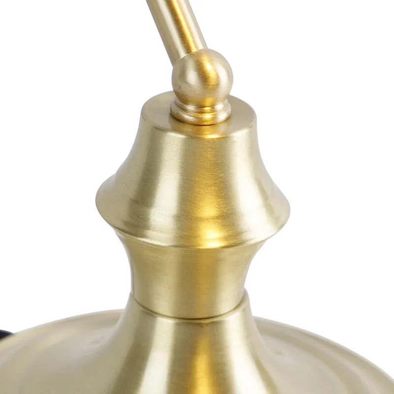 Klasszikus jegyzői lámpa arany színben, füstös tükörüveggel - Banker