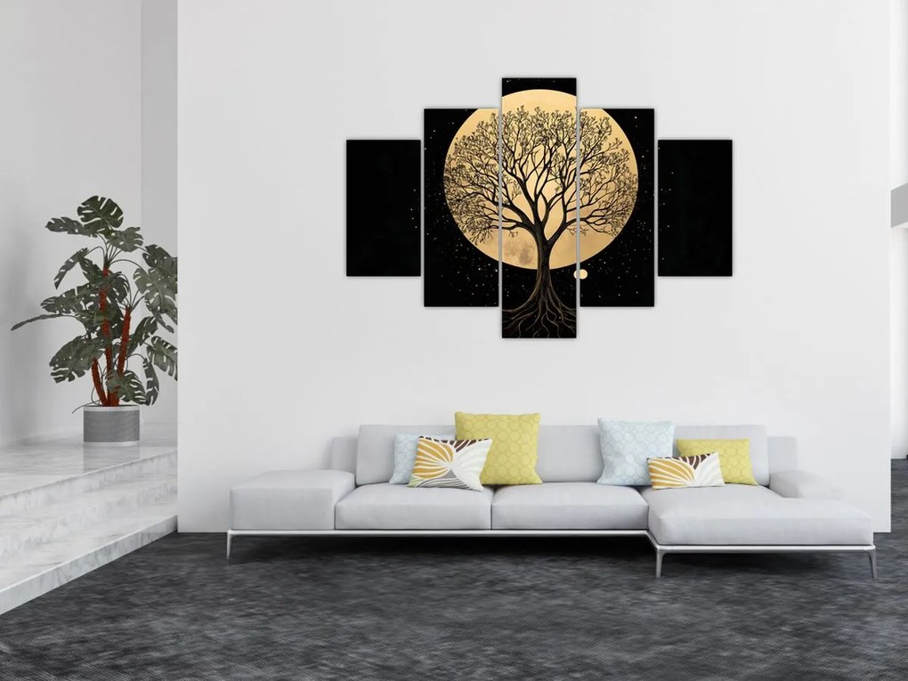 Kép – Fa arany teliholdban I. (150x105 cm)
