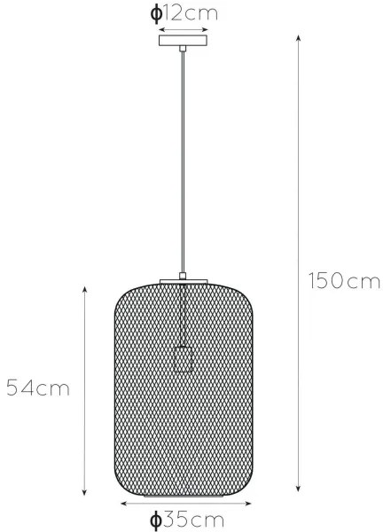 Lucide 45385/35/02 - Csillár zsinóron MESH 1xE27/40W/230V sárgaréz