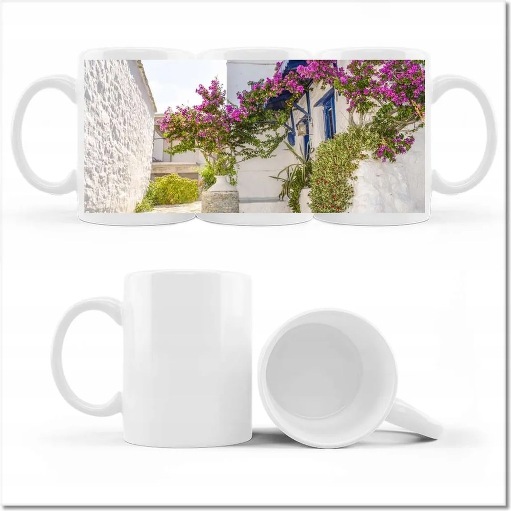 Nyomott mintás bögre Görögország Santorini