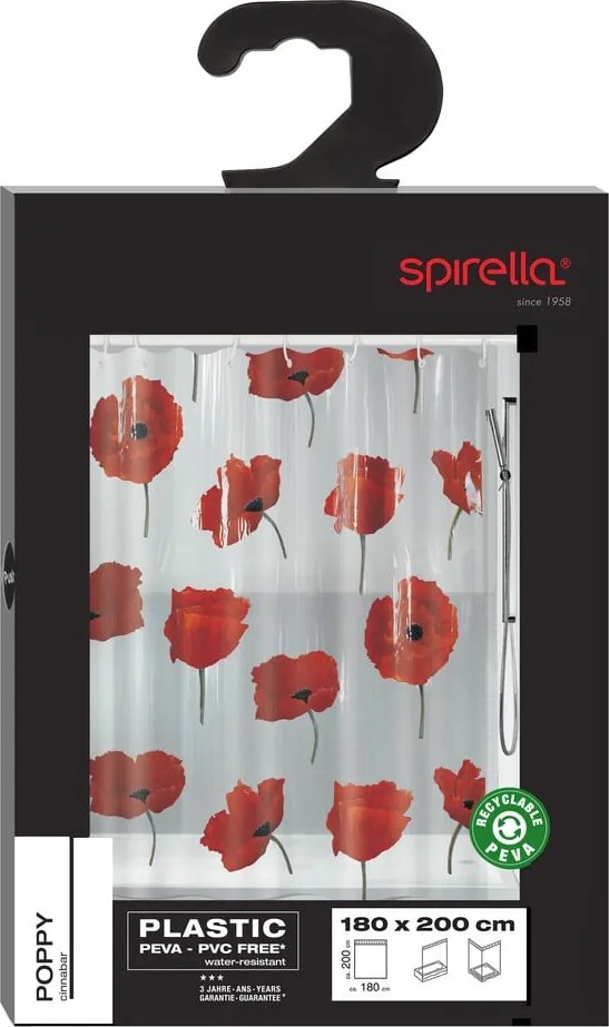 Zuhanyfüggöny 180x200 cm Poppy – Spirella