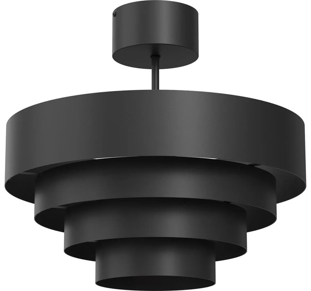 Felületre szerelhető csillár RINGS 1xE27/15W/230V fekete