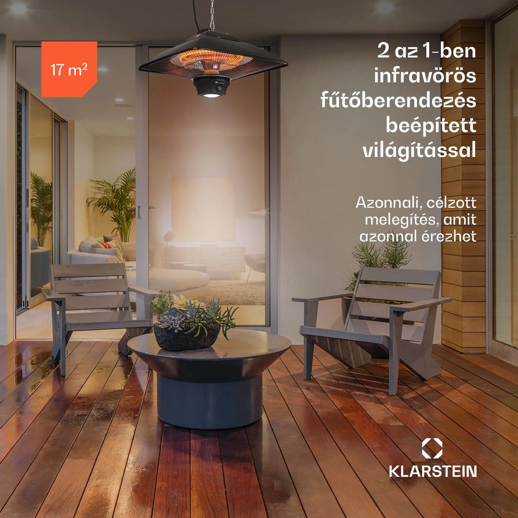 Blumfeldt Heat Square, infravörös hősugárzó, 1000 / 2000 W, szén fűtőtest, IP34, LED