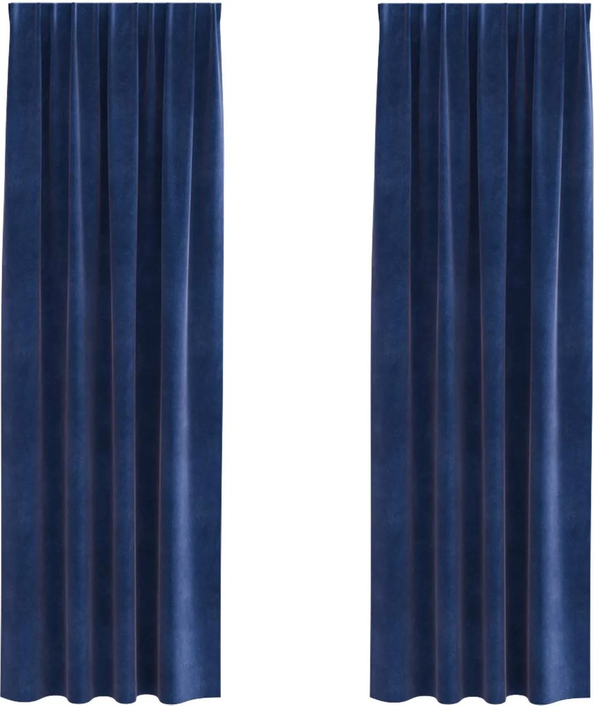 vidaXL Sötétítő függönyök 2 pcs Sötét kék 140 x 260 cm Bársony