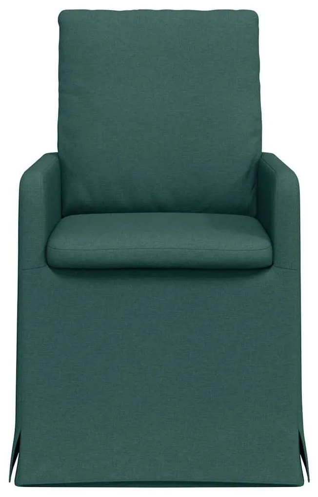 Étkező Székek 2 pcs Sötétzöld 57 x 67 x 98 cm szövet