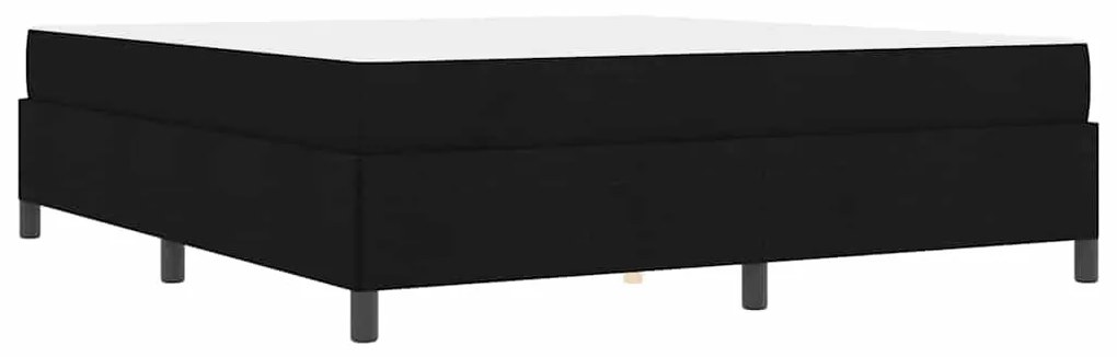 Boxrugós ágy Fekete és fekete 180 x 200 cm Textil és mérnöki fa