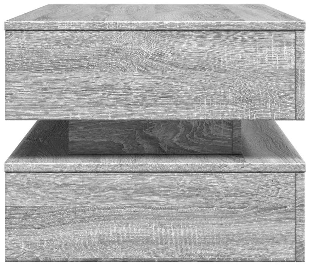 vidaXL szürke sonoma színű dohányzóasztal LED-lámpákkal 90x50x40 cm