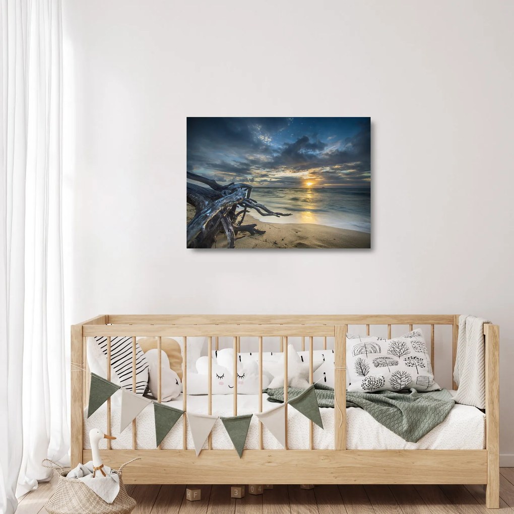 Tenger naplementekor képe (üvegen) (70x50 cm)