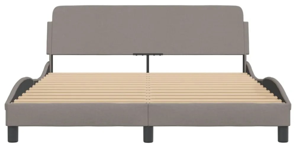 tópszínű szövet ágykeret Dover 160 x 200 cm