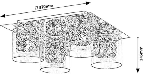 Rabalux 3115 - Kristály mennyezeti lámpa DUCHESS 4xG9/40W/230V