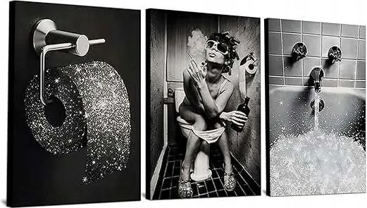 Vászon fali poszter keret nélkül 3db 60x90cm glamour stílusban