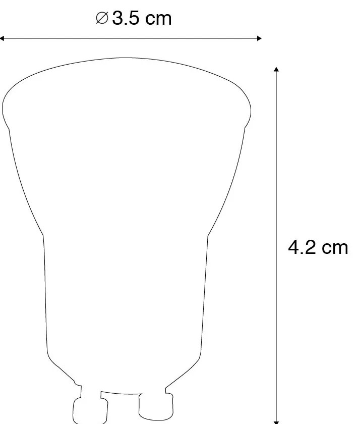 5 darabos GU10 szabályozható LED izzók 35 mm 3W 220LM 3000K