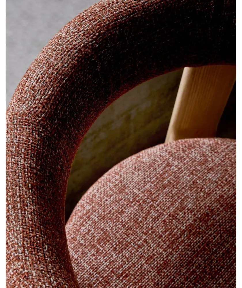 Natúr színű-terrakotta színű kőrisfa étkezőszék Granite – Kave Home