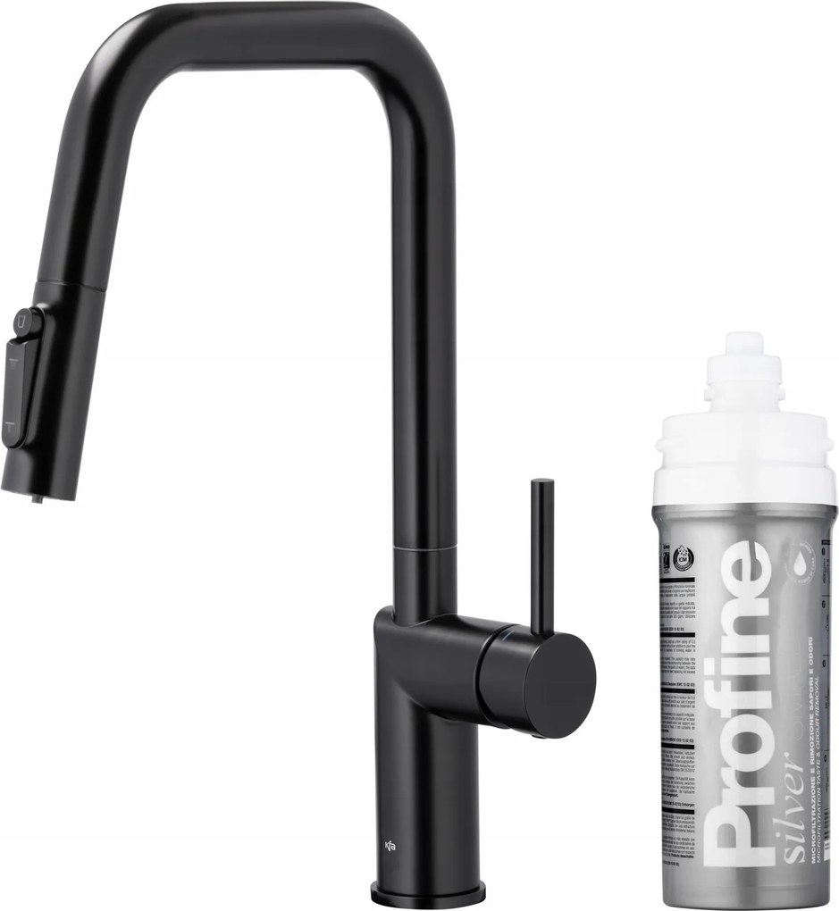 Kfa Konyhai Csaptelep Duero Pure Style, Fekete Szűrő Profine Silver Small