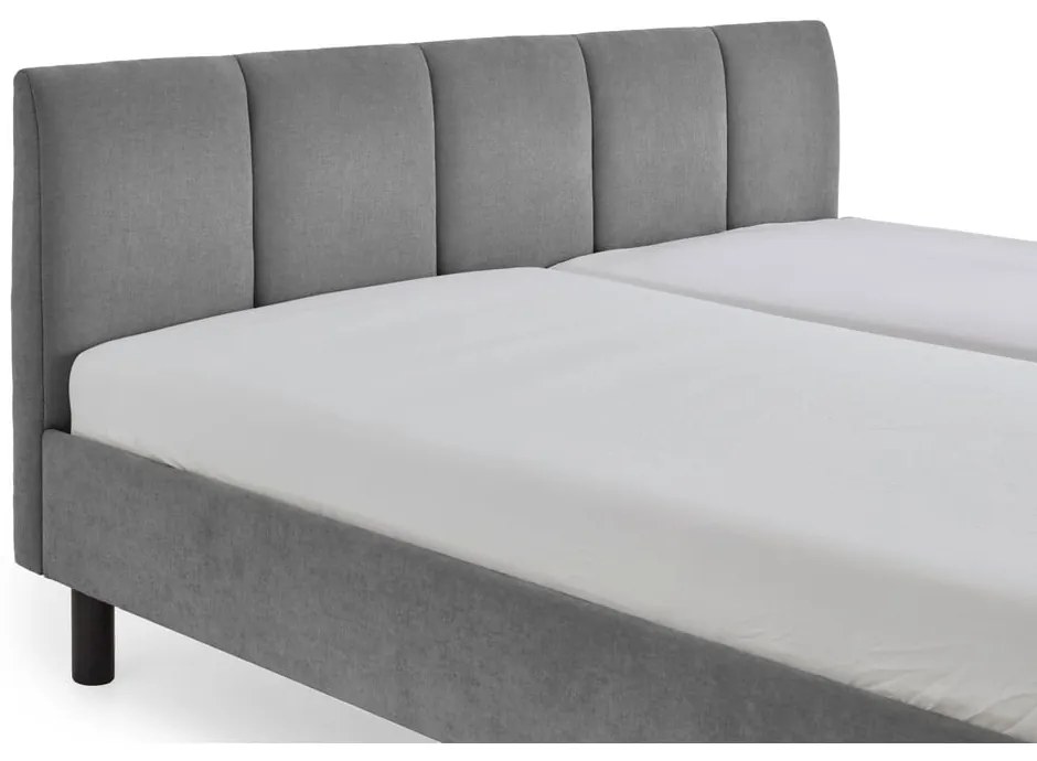 Szürke kárpitozott franciaágy ágyrács nélkül 180x200 cm Joker – Meise Möbel