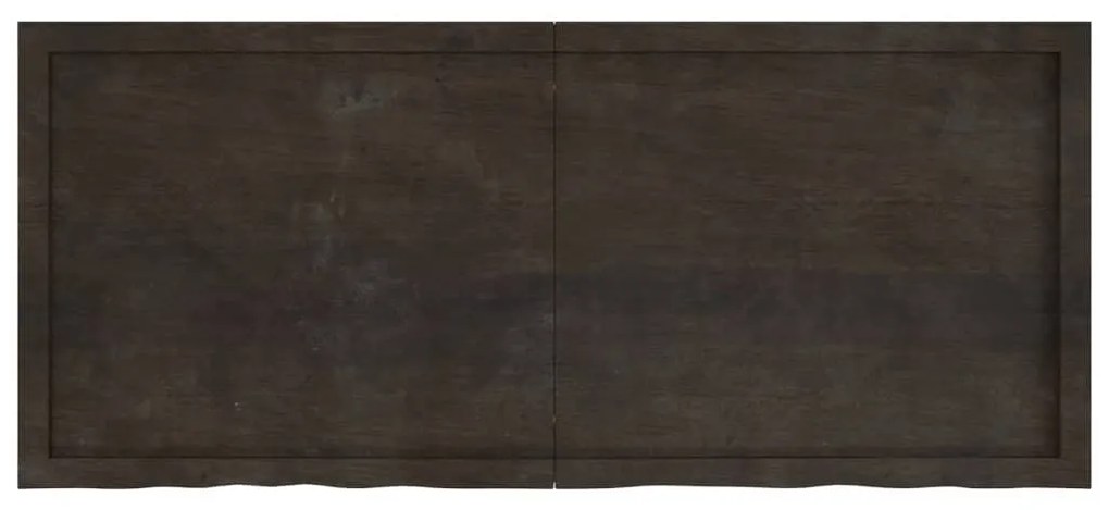 sötétbarna kezelt tömör tölgyfa fali polc 140 x 60 x (2-6) cm