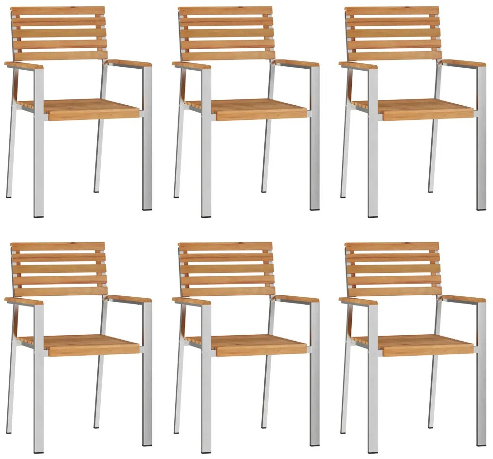 7 Részes Kerti Étkezőszett Tömör Fa Tík, Kültéri Étkezőasztal 150x90x75 cm Tömör Fa Tík, Összecsukható Kerti Székek 2 db Tömör Fa Tík és Acél, Összecsukható Kerti Székek 4 db Tömör Fa Tík és Acél