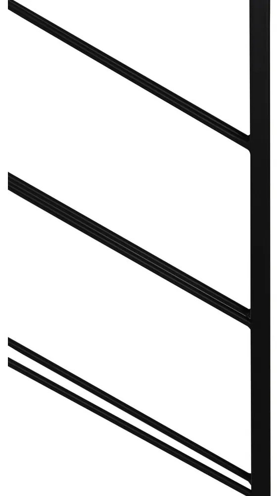 Fekete fali fém bortartó polcos állvány, palackok száma 8 36x160x6 cm Malbeo – Light &amp; Living