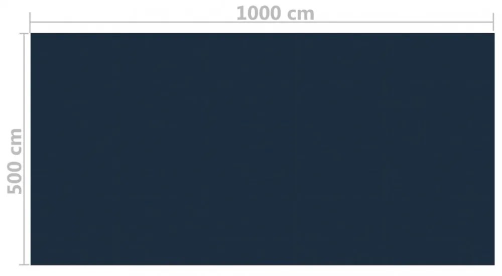 fekete és kék napelemes lebegő PE medencefólia 1000 x 500 cm