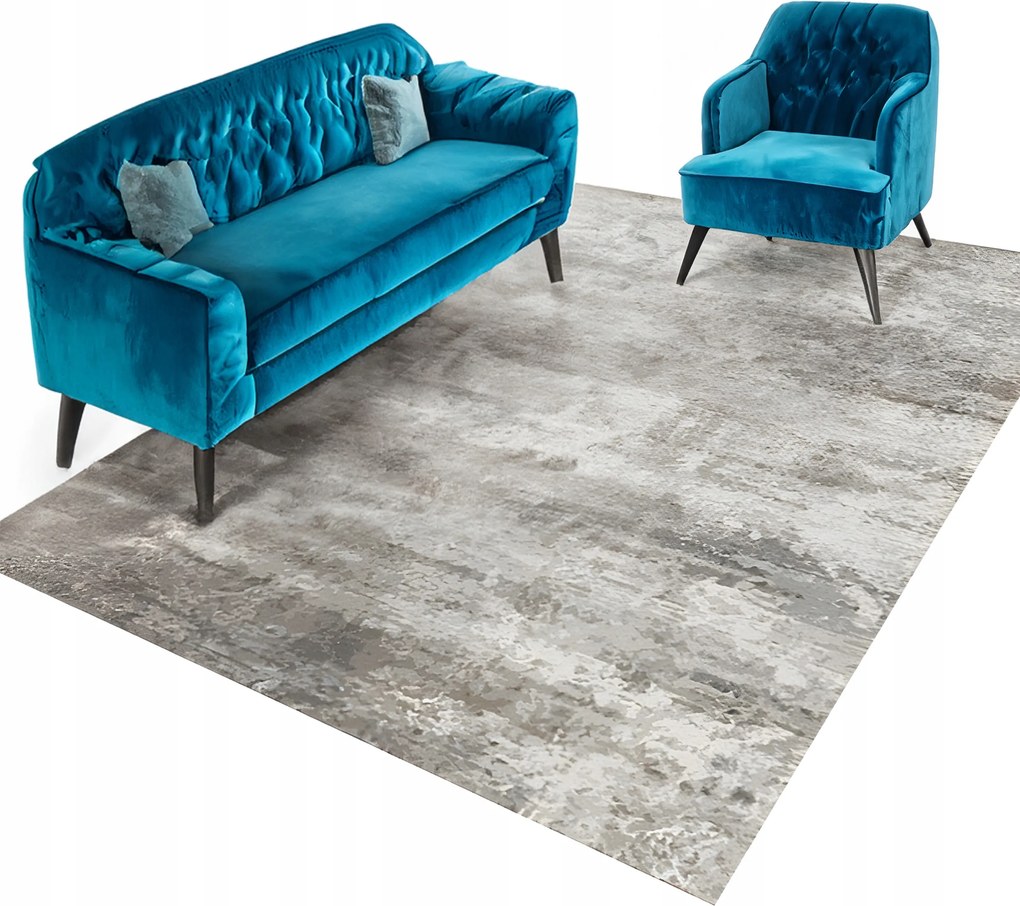 Bcf szőnyeg 220x160cm Szürke márvány Csúszásgátló Divatos Rövid Haj Loft