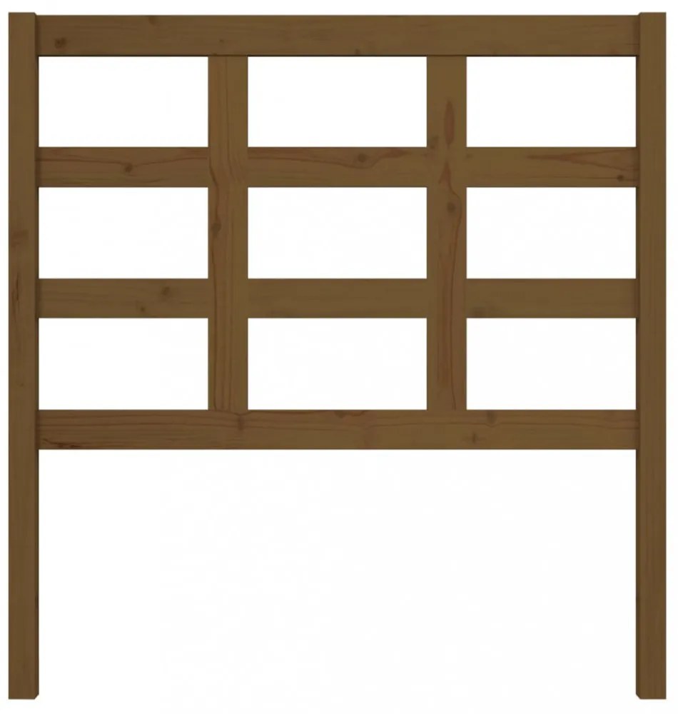mézbarna tömör fenyőfa ágyfejtámla 95,5x4x100 cm
