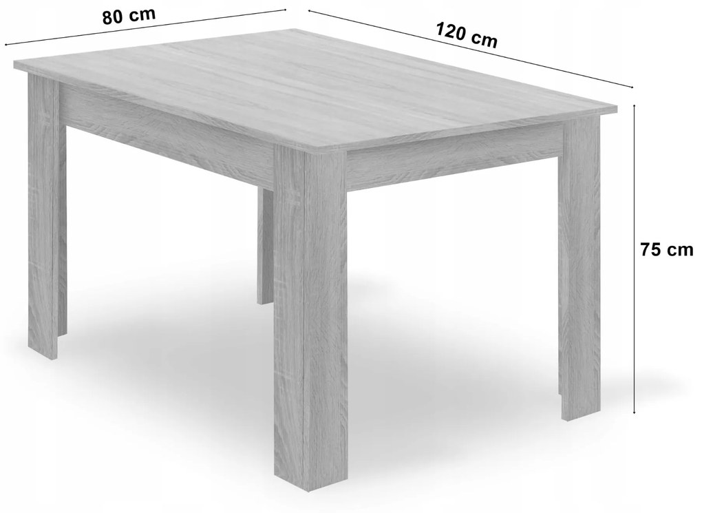 Étkező szett 1 + 4, MADO asztal 120x80 fehér + BALI MARK székek fekete