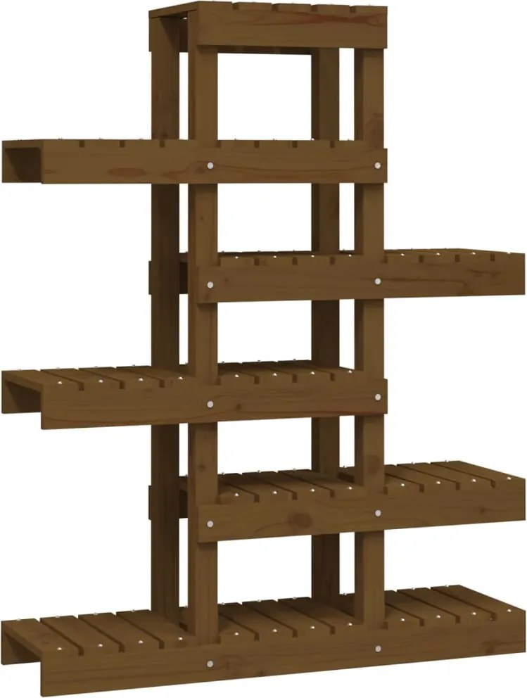 vidaXL mézbarna tömör fenyőfa növénytartó 85 x 25 x 109,5 cm