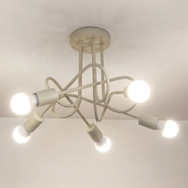 Felületre szerelhető csillár OXFORD 5xE27/15W/230V krémszínű