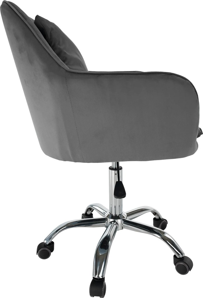 Irodai fotel, szürke Velvet anyag/króm, KLIAN