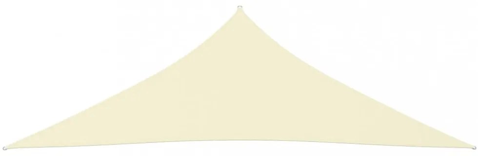 krémszínű háromszögű oxford-szövet napvitorla 2,5 x 2,5 x 3,5 m